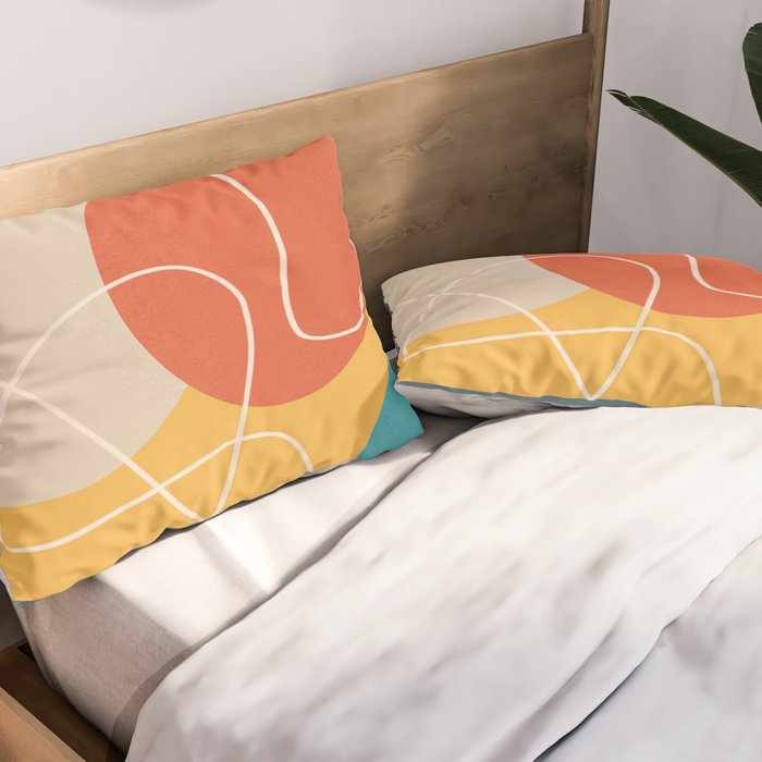 Minimal Colorful Abstract Shapes 11 Pillow Sham Gallery Image 2