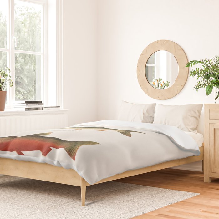 Illustrated North American Freshwater Trout Game Fish Identification Chart Duvet Cover Gallery Image 2