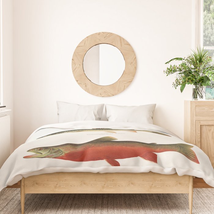 Illustrated North American Freshwater Trout Game Fish Identification Chart Duvet Cover Gallery Image 3