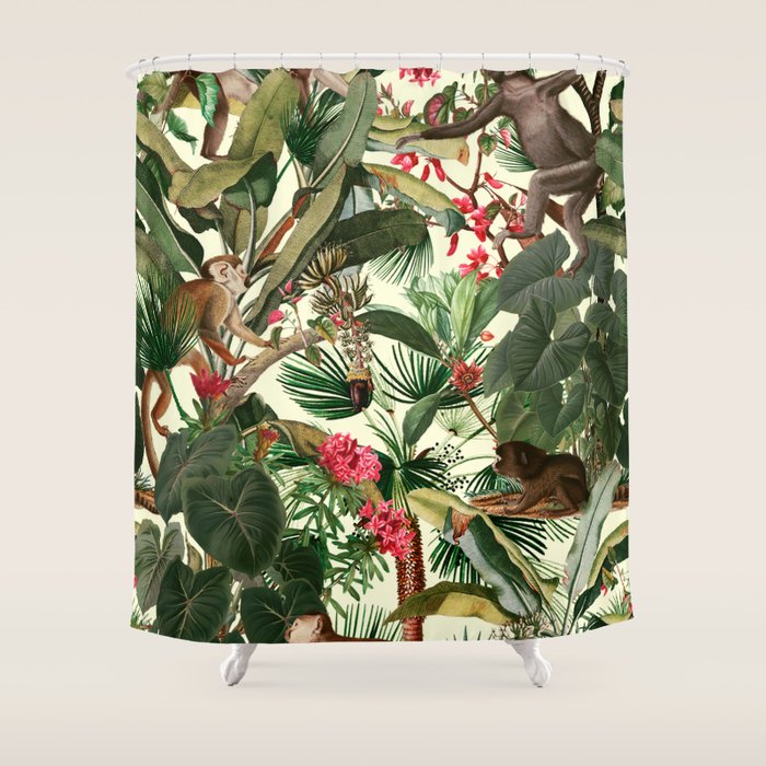 Monkey Forest Shower Curtain Gallery Image 1