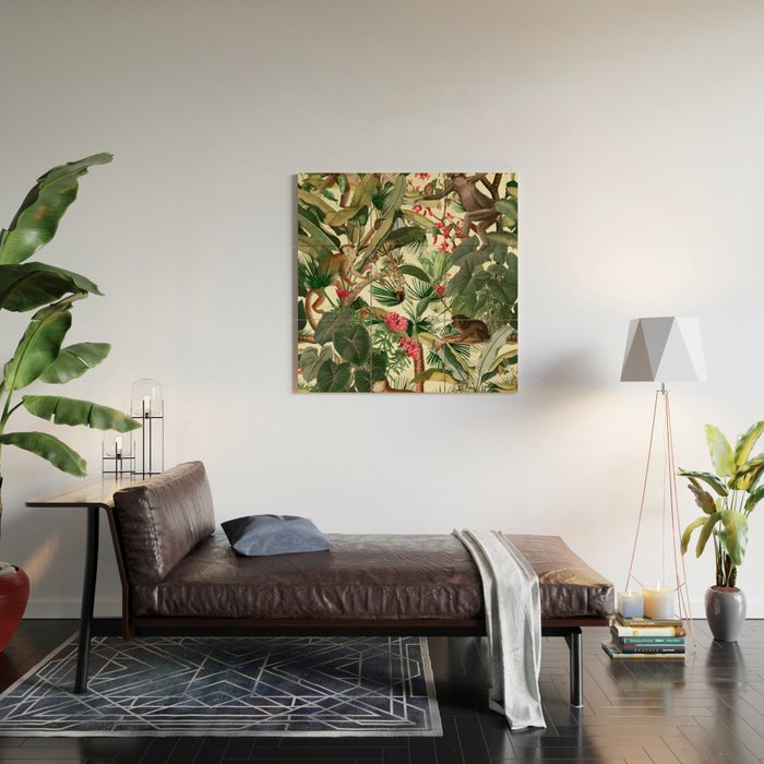 Monkey Forest Wood Wall Art Gallery Image 2
