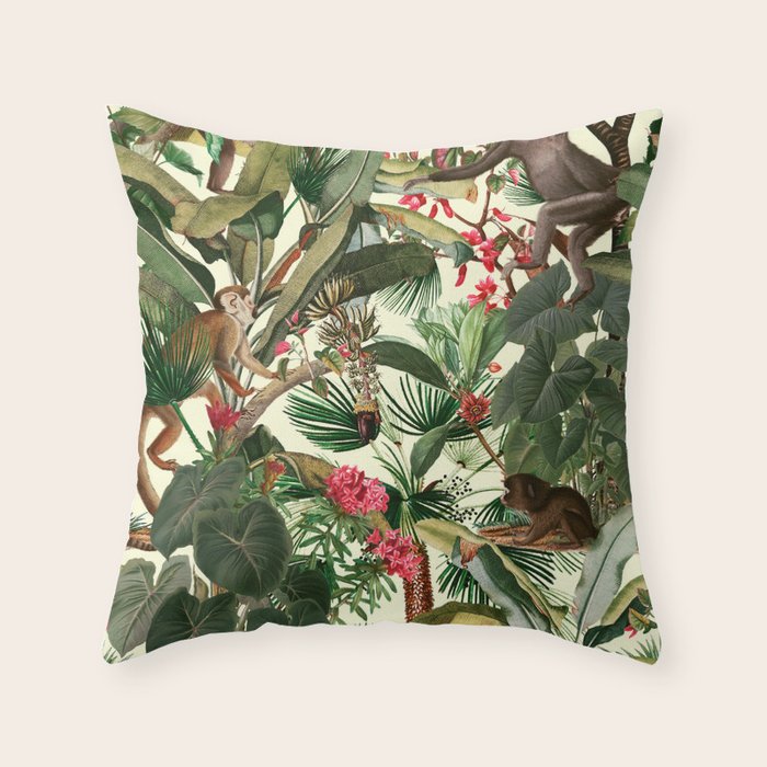 Monkey Forest Throw Pillow Gallery Image 6