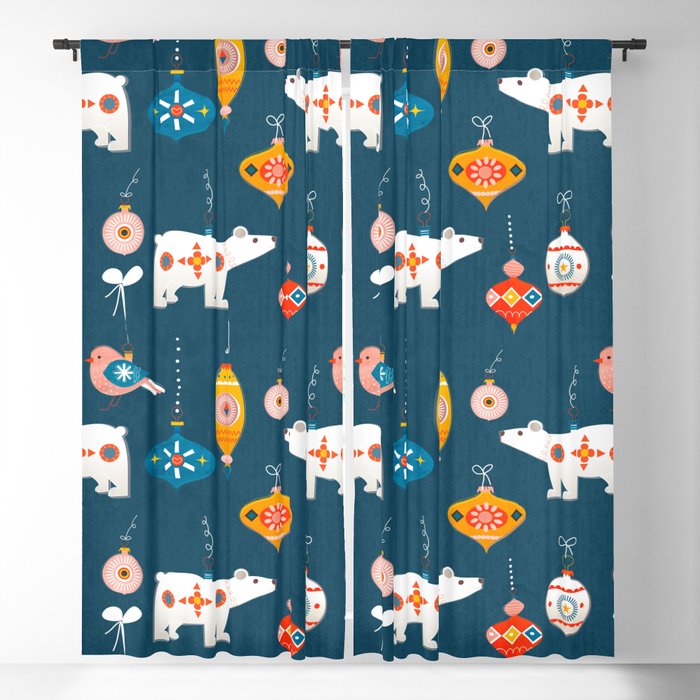 Christmas Retro decorations no2 Window Curtain Gallery Image 5