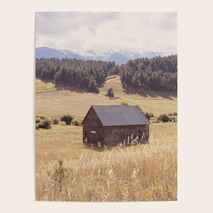 Old Montana Schoolhouse x Montana Landscape Photography Poster Gallery Image 1