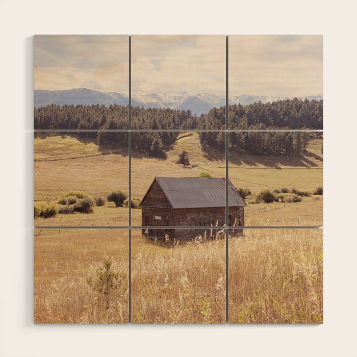 Old Montana Schoolhouse x Montana Landscape Photography Wood Wall Art Gallery Image 1
