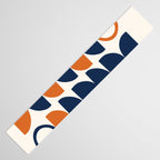 Abstract Shapes 19 in Orange and Navy Blue Table Runner Gallery Image 3