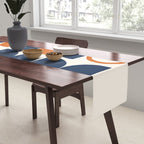 Abstract Shapes 19 in Orange and Navy Blue Table Runner Gallery Image 2