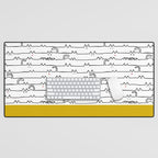 yellow meouw Desk Mat Gallery Image 1