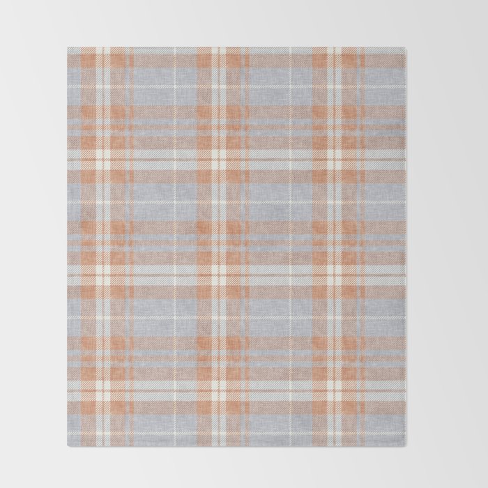 fall plaid - warm neutrals Throw Blanket Gallery Image 2