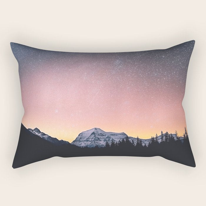 Milky Way Stars Mountain Landscape Rectangular Pillow Gallery Image 1
