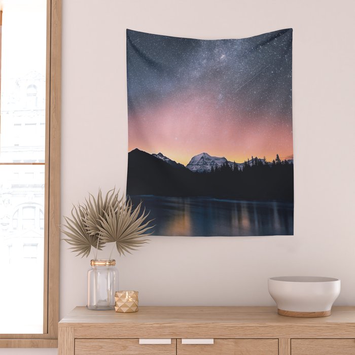 Milky Way Stars Mountain Landscape Wall Tapestry Gallery Image 2
