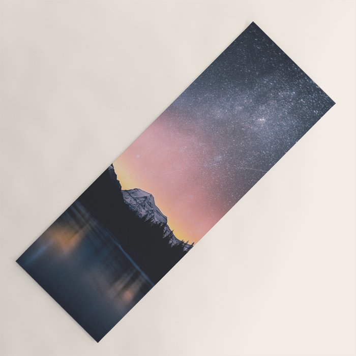 Milky Way Stars Mountain Landscape Yoga Mat Gallery Image 1