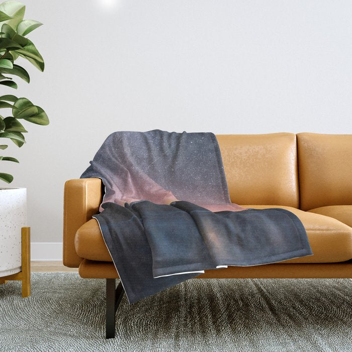 Milky Way Stars Mountain Landscape Throw Blanket Gallery Image 1