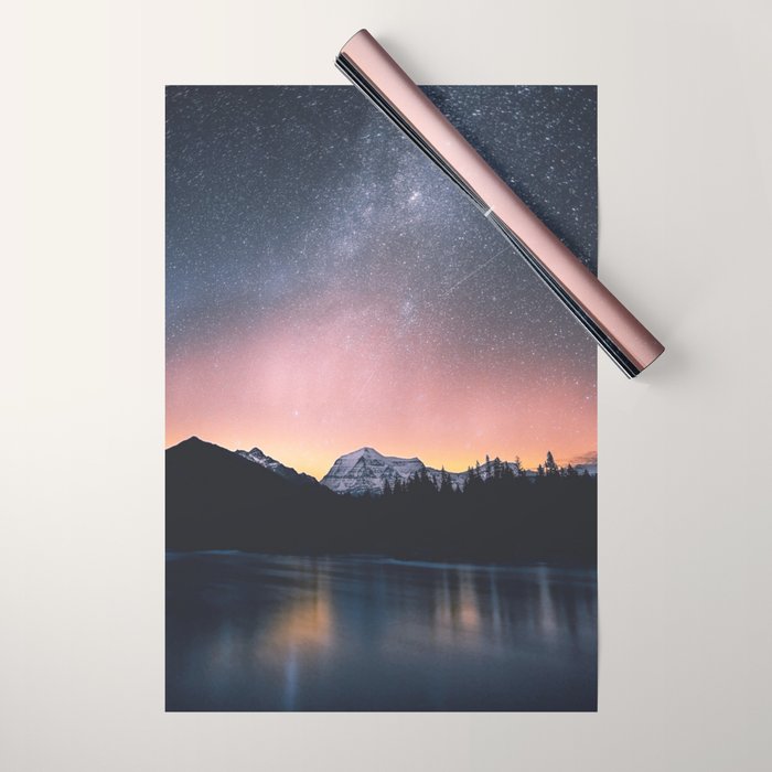 Milky Way Stars Mountain Landscape Wrapping Paper Gallery Image 1