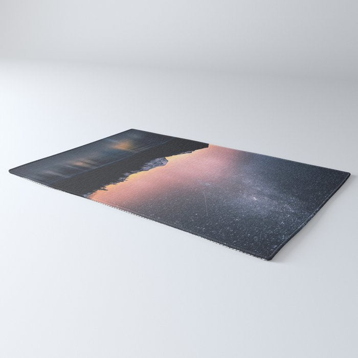 Milky Way Stars Mountain Landscape Rug Gallery Image 3