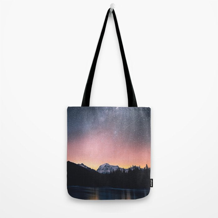 Milky Way Stars Mountain Landscape Tote Bag Gallery Image 2