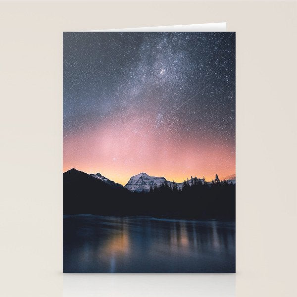 Milky Way Stars Mountain Landscape Stationery Card Gallery Image 1