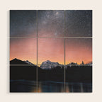 Milky Way Stars Mountain Landscape Wood Wall Art Gallery Image 1