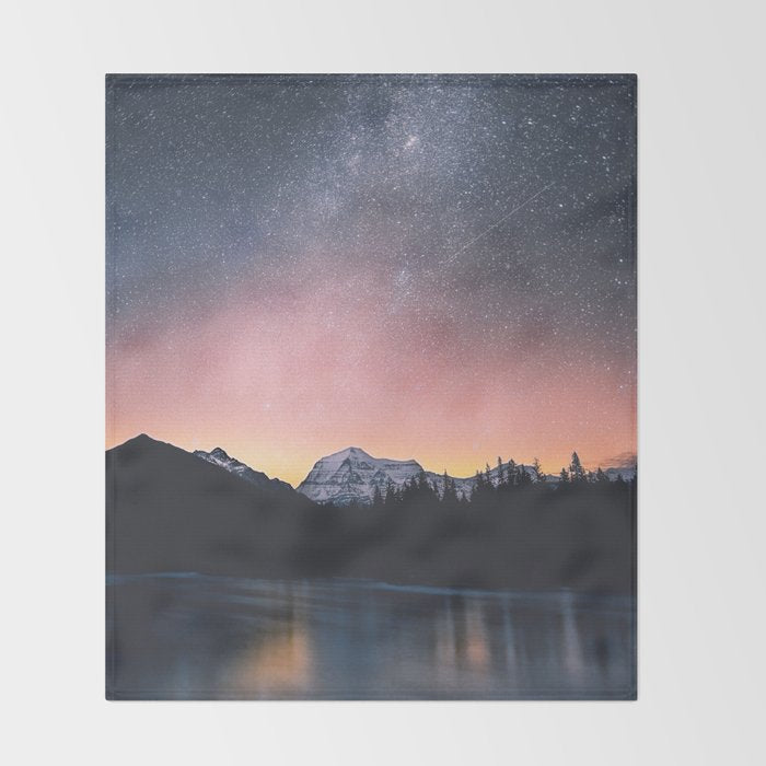 Milky Way Stars Mountain Landscape Throw Blanket Gallery Image 2