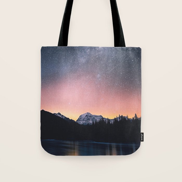 Milky Way Stars Mountain Landscape Tote Bag Gallery Image 1