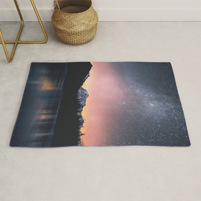 Milky Way Stars Mountain Landscape Rug Gallery Image 1