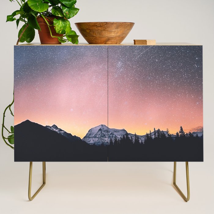 Milky Way Stars Mountain Landscape Credenza Gallery Image 1