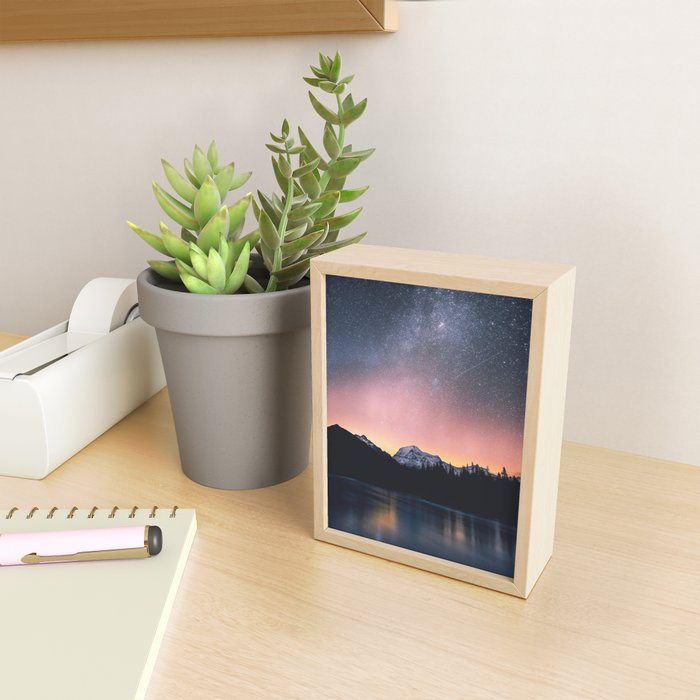 Milky Way Stars Mountain Landscape Mini Art Print Gallery Image 2