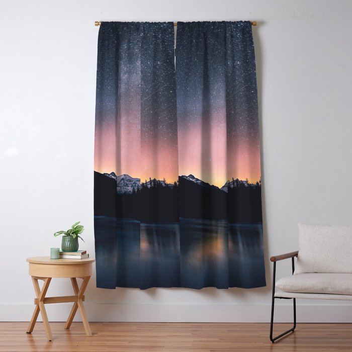 Milky Way Stars Mountain Landscape Window Curtain Gallery Image 5