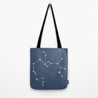 Sagittarius Zodiac Star Constellation Line Art Neutral Blue Tote Bag Gallery Image 2