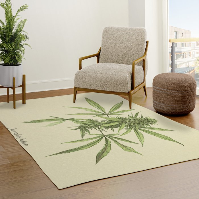 Vintage botanical print - Cannabis Rug Gallery Image 3
