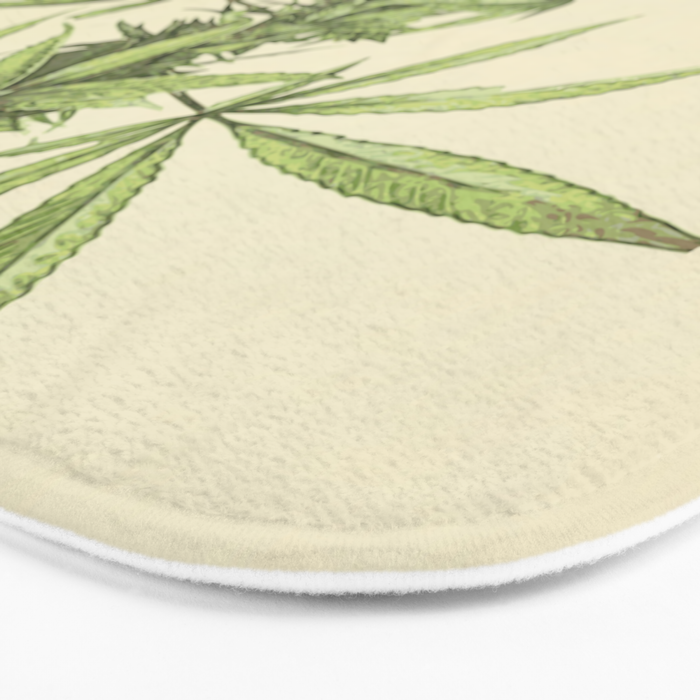 Vintage botanical print - Cannabis Bath Mat Gallery Image 3