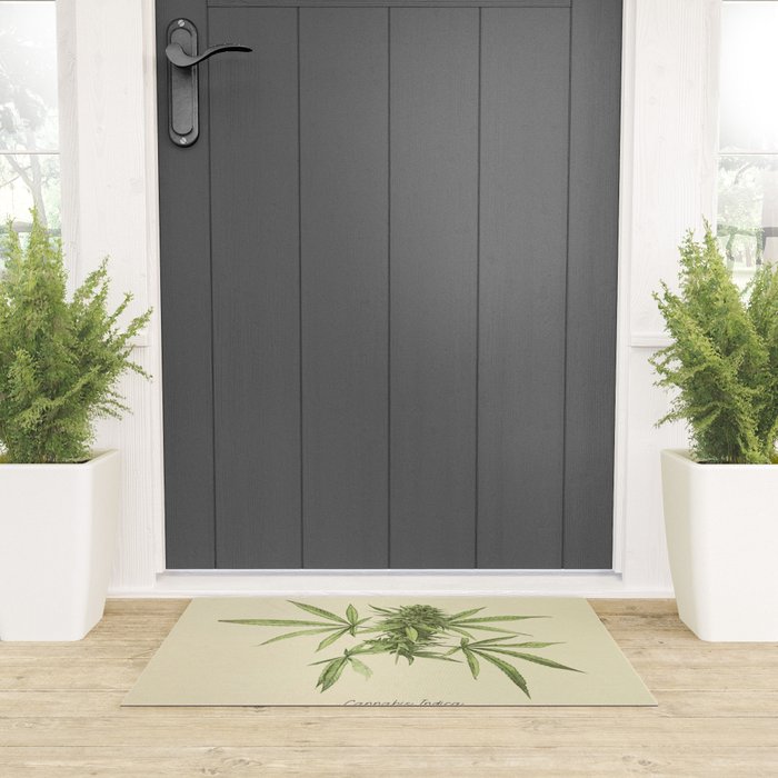 Vintage botanical print - Cannabis Welcome Mat Gallery Image 3