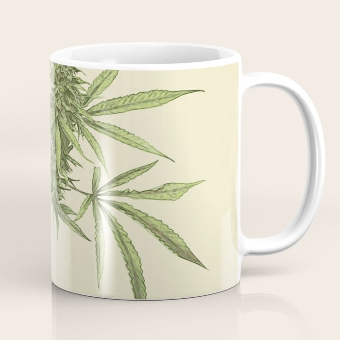 Vintage botanical print - Cannabis Coffee Mug Gallery Image 1