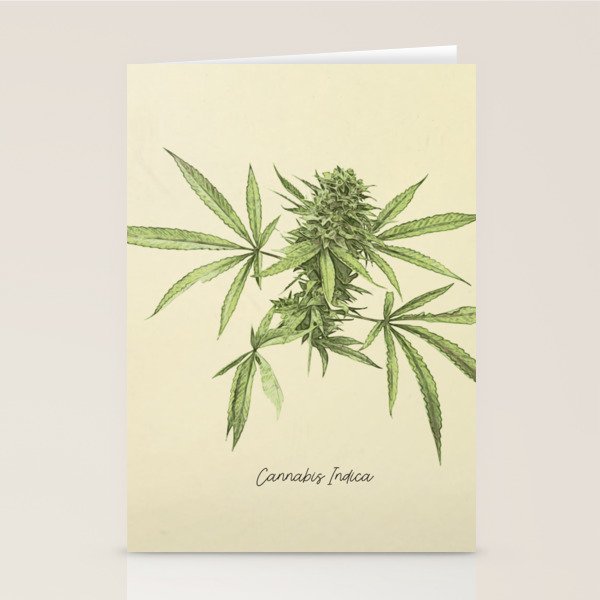 Vintage botanical print - Cannabis Stationery Card Gallery Image 1