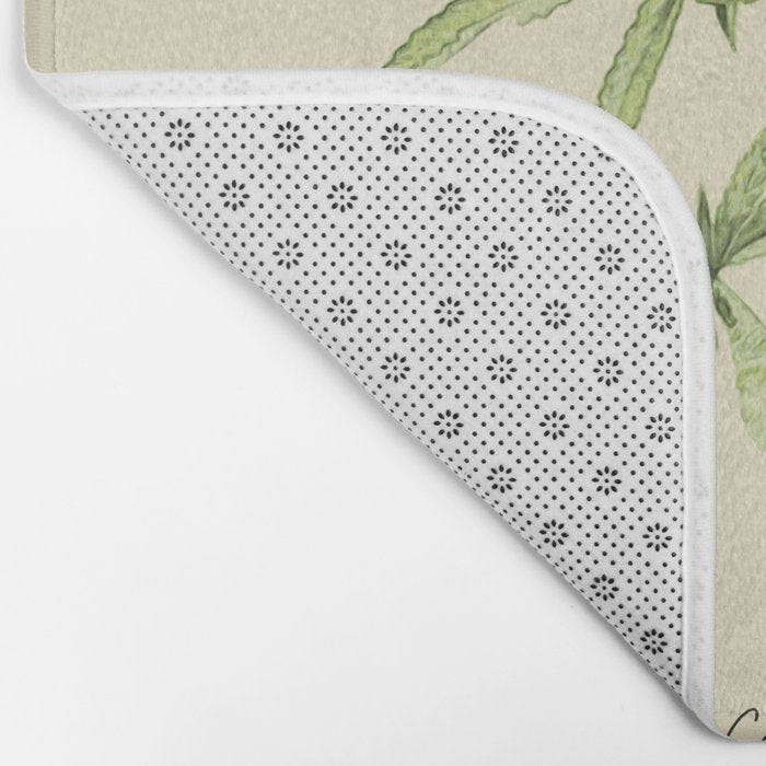 Vintage botanical print - Cannabis Bath Mat Gallery Image 2