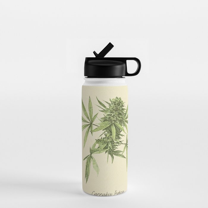 Vintage botanical print - Cannabis Water Bottle Gallery Image 1
