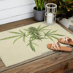 Vintage botanical print - Cannabis Outdoor Rug Gallery Image 2