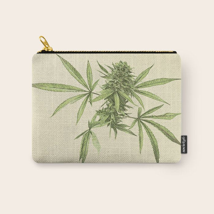 Vintage botanical print - Cannabis Carry All Pouch Gallery Image 1