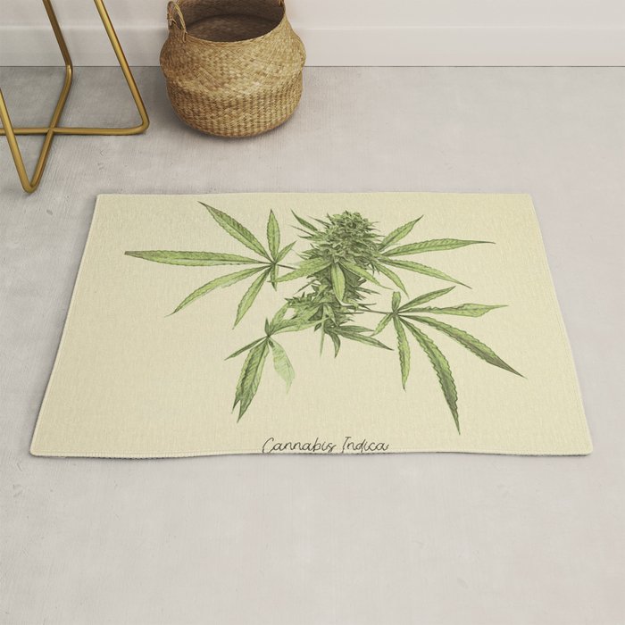Vintage botanical print - Cannabis Rug Gallery Image 1