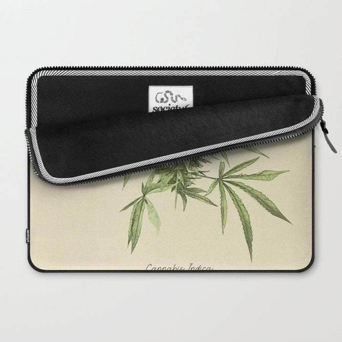 Vintage botanical print - Cannabis Laptop Sleeve Gallery Image 2