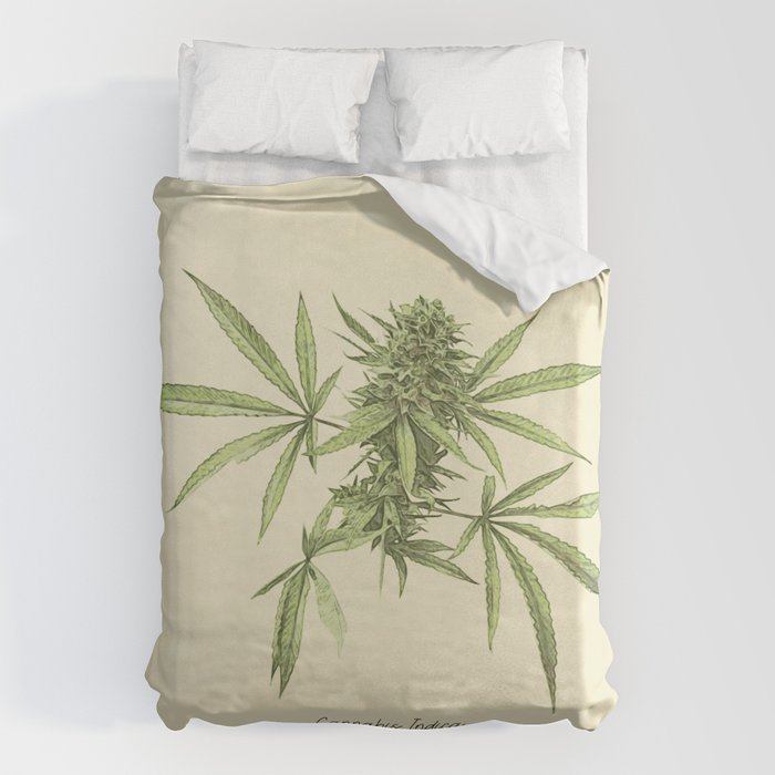 Vintage botanical print - Cannabis Duvet Cover Gallery Image 6
