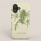 Vintage botanical print - Cannabis iPhone Case Gallery Image 1