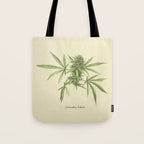 Vintage botanical print - Cannabis Tote Bag Gallery Image 1