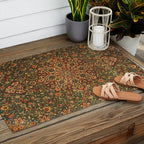 Antique Distressed Green and Orange Woven Persian Rug Outdoor Rug Gallery Image 2