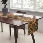 Antique Distressed Green and Orange Woven Persian Rug Table Runner Gallery Image 2