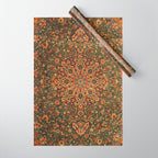 Antique Distressed Green and Orange Woven Persian Rug Wrapping Paper Gallery Image 1