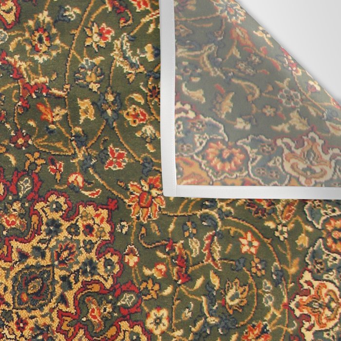 Antique Distressed Green and Orange Woven Persian Rug Wall Tapestry Gallery Image 3