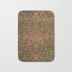 Antique Distressed Green and Orange Woven Persian Rug Bath Mat Gallery Image 1