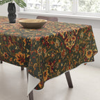 Antique Distressed Green and Orange Woven Persian Rug Tablecloth Gallery Image 3