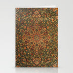 Antique Distressed Green and Orange Woven Persian Rug Stationery Card Gallery Image 2